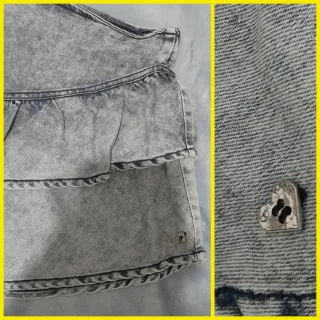 Minigonna Please balze Jeans Denim tg S