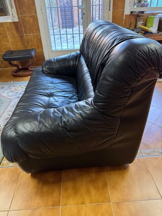 Sofá de piel 2 plazas negro