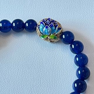 Pulsera de Plata de Ley 925 y Piedra Natural Azul