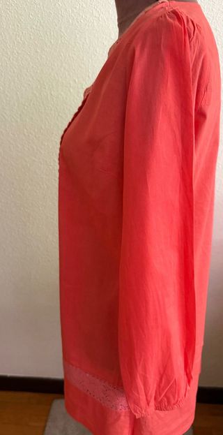 Blusa larga algodón coral talla M