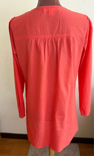 Blusa larga algodón coral talla M