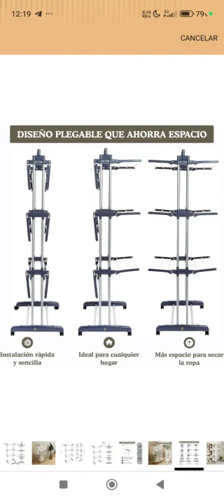 Tendedero vertical 50kg con ruedas nuevo