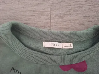 Sudadera verde con corazones, Sfera, t. 11-12 años