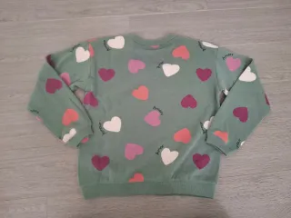 Sudadera verde con corazones, Sfera, t. 11-12 años