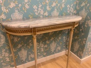 Consola recibidor mármol y madera