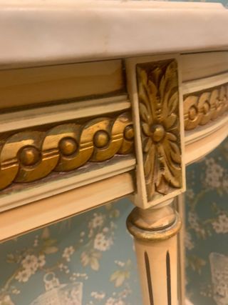 Consola recibidor mármol y madera