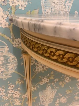 Consola recibidor mármol y madera