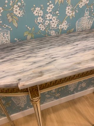 Consola recibidor mármol y madera