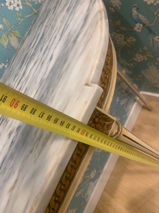 Consola recibidor mármol y madera