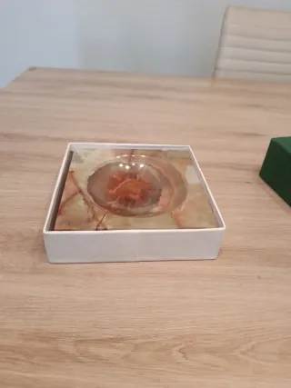 Cenicero de mármol vintage de los años 70