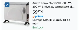 Calefactor Eléctrico Ariete Blanco (PRECINTADO)