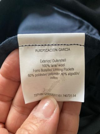 Purificación García Traje Azul Marino Hombre