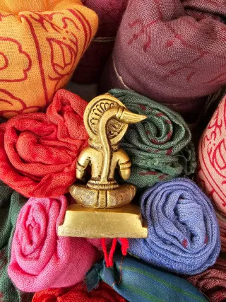 Statuetta Hanuman in ottone