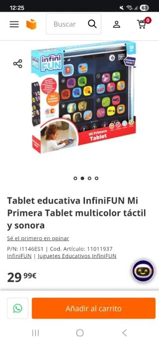 Tablet Infantil Infini Fun Bilingüe