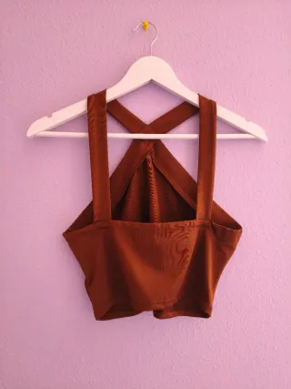 Top Shein Cruzado Marrón Talla M