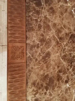 Mesa centro vintage mármol y madera