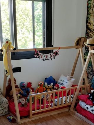 Cama Tipi Infantil con Barandilla