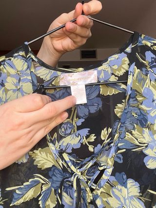 Vestido floral azul y verde