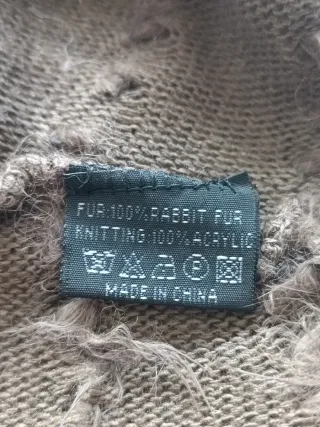 Poncho pelo conejo talla M