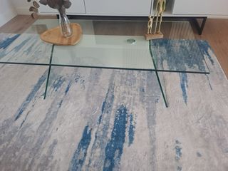 Mesa de centro cristal y madera