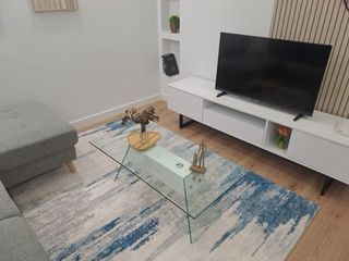 Mesa de centro cristal y madera