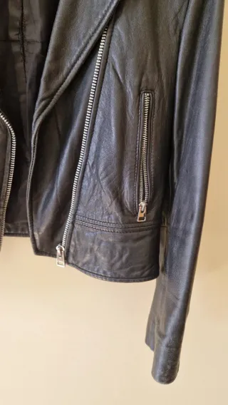 Cazadora Piel MNG Negra Talla XS