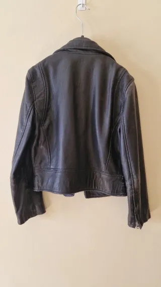 Cazadora Piel MNG Negra Talla XS