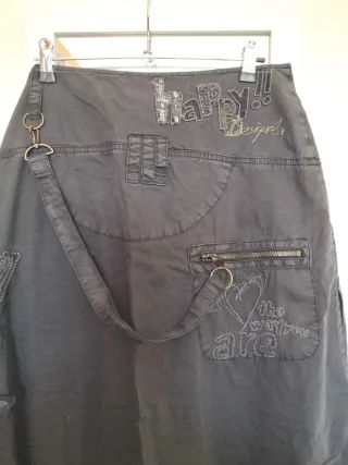 Pantalón bombacho negro-gris