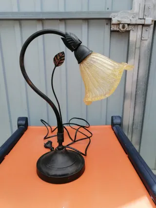 Lamparilla forja y cristal 40cm