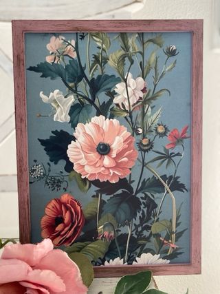 Lote cuadros rosas chihuahua entre flores