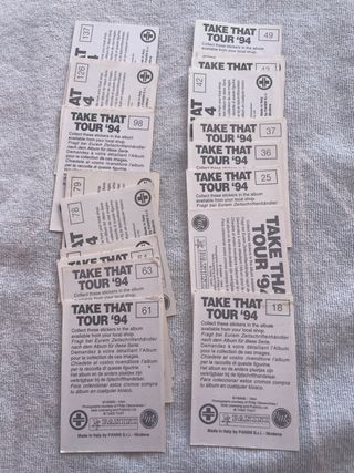 Lote de 20 cromos sin repetir TAKE THAT TOUR ‘94