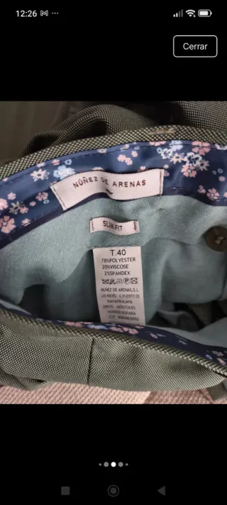 Traje NÚÑEZ DE ARENAS Hombre Azul/Verde