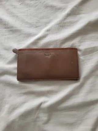 Cartera de piel y ante marrón