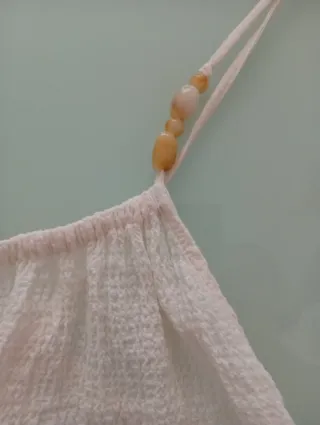 Vestido largo blanco con cuentas