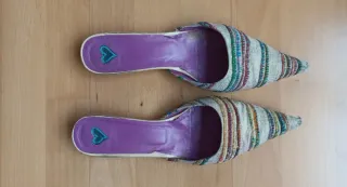 Mules tacón kitten Talla 41 Multicolor