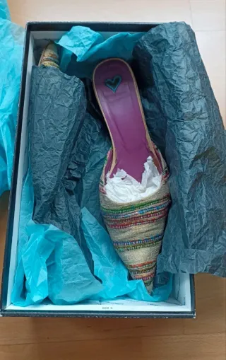 Mules tacón kitten Talla 41 Multicolor