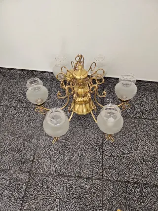 Lámpara de techo vintage dorada