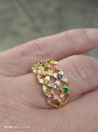 Anillo Bañado en Oro con Circonitas