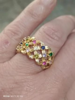 Anillo Bañado en Oro con Circonitas