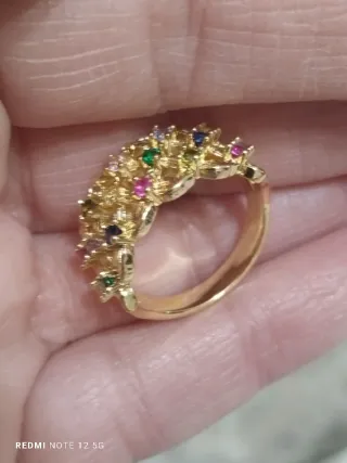 Anillo Bañado en Oro con Circonitas