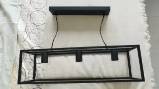 Lámpara colgante rectangular negra 70cm
