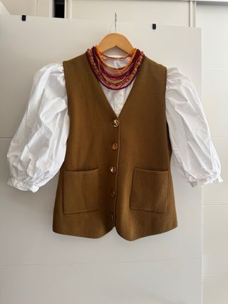 Chaleco Zara Marrón t . m