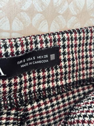 Pantalón Zara Cuadros Talla S