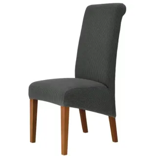 4 Fundas Silla Respaldo Alto Gris XL