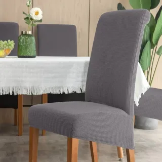 4 Fundas Silla Respaldo Alto Gris XL