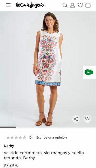 Vestido recto corto sin mangas