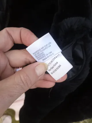 Abrigo reversible peludo con capucha talla xxl