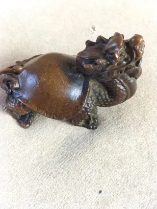 Figura dragón tortuga bronce macizo
