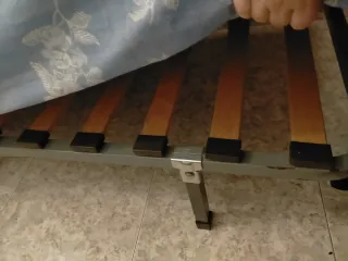 2 Camas 90cm con Colchón y Cabecero Madera