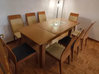 Mesa y8 Sillas Comedor Madera Mesa baja de centro